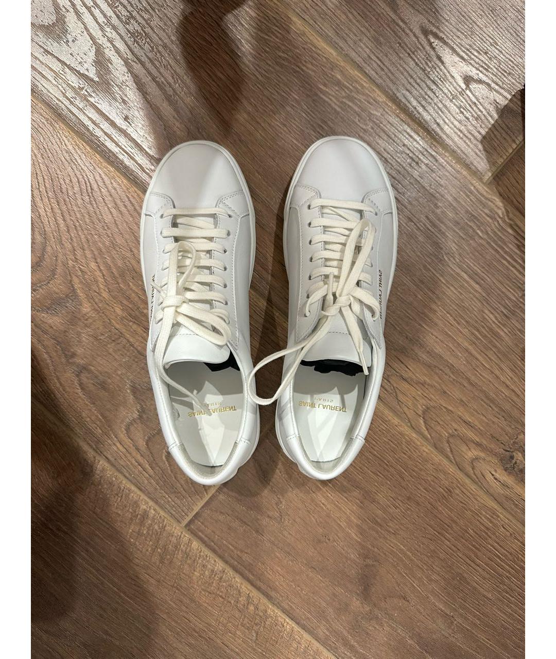SAINT LAURENT Белые кожаные кеды, фото 3
