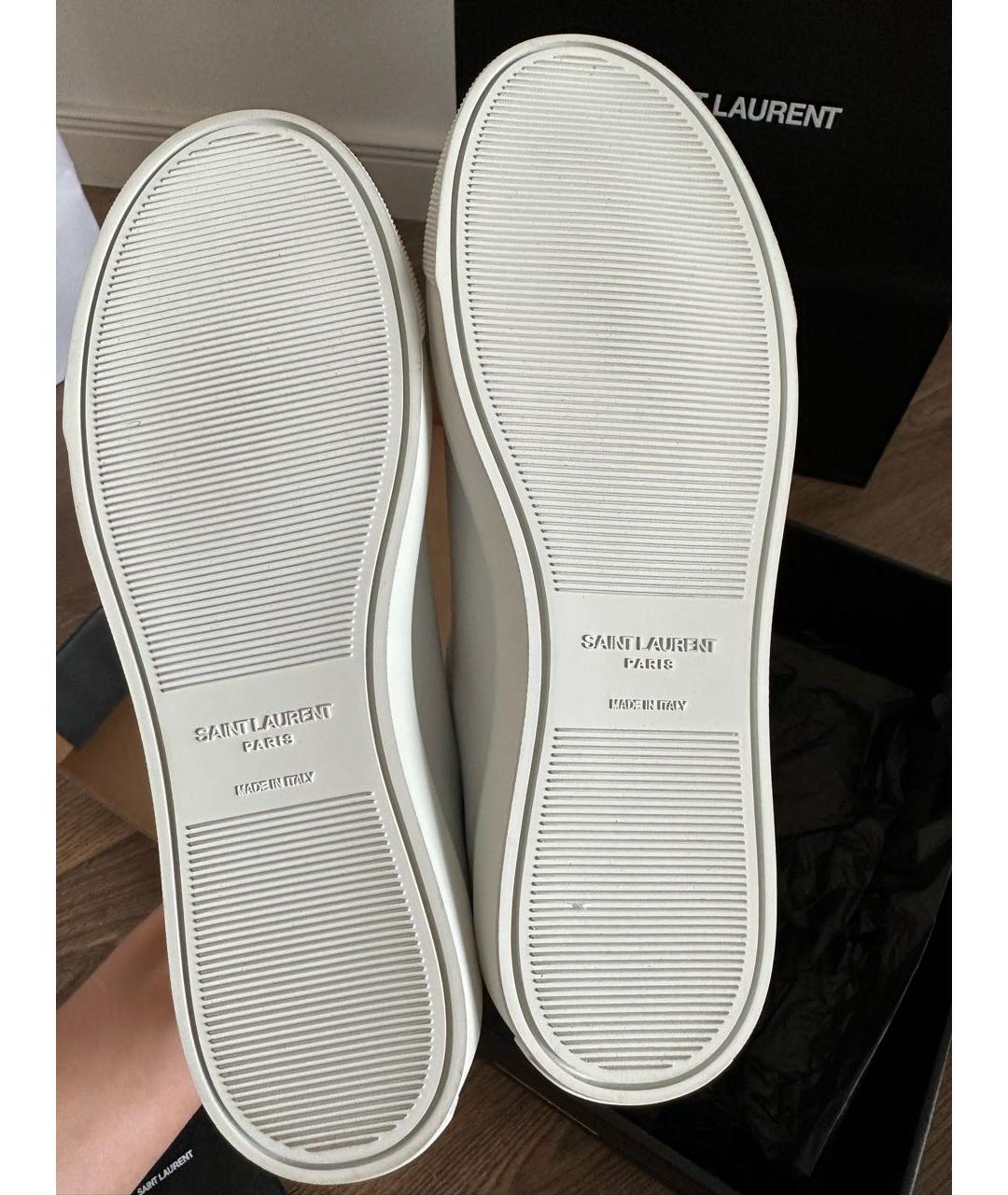 SAINT LAURENT Белые кожаные кеды, фото 7
