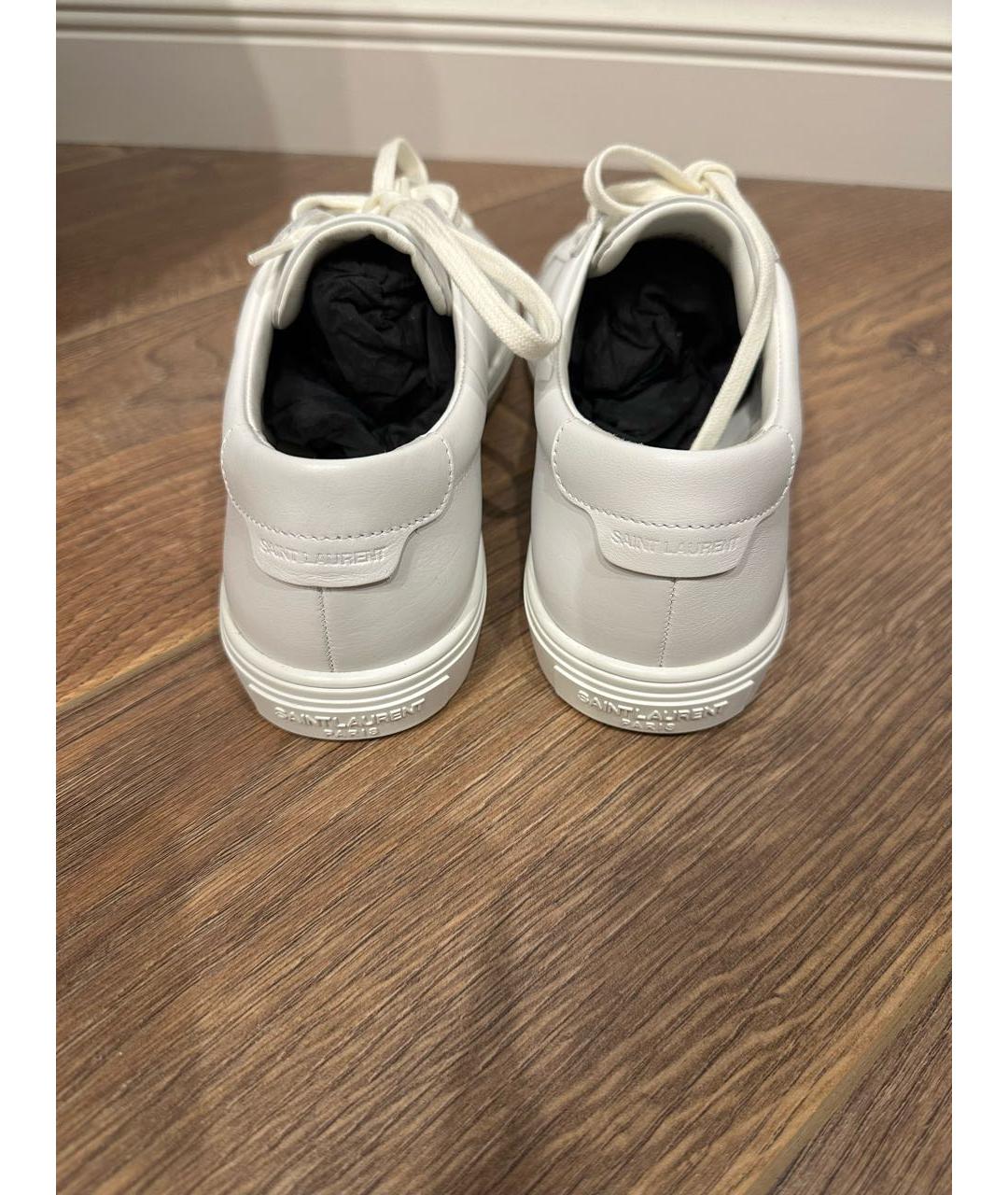 SAINT LAURENT Белые кожаные кеды, фото 4