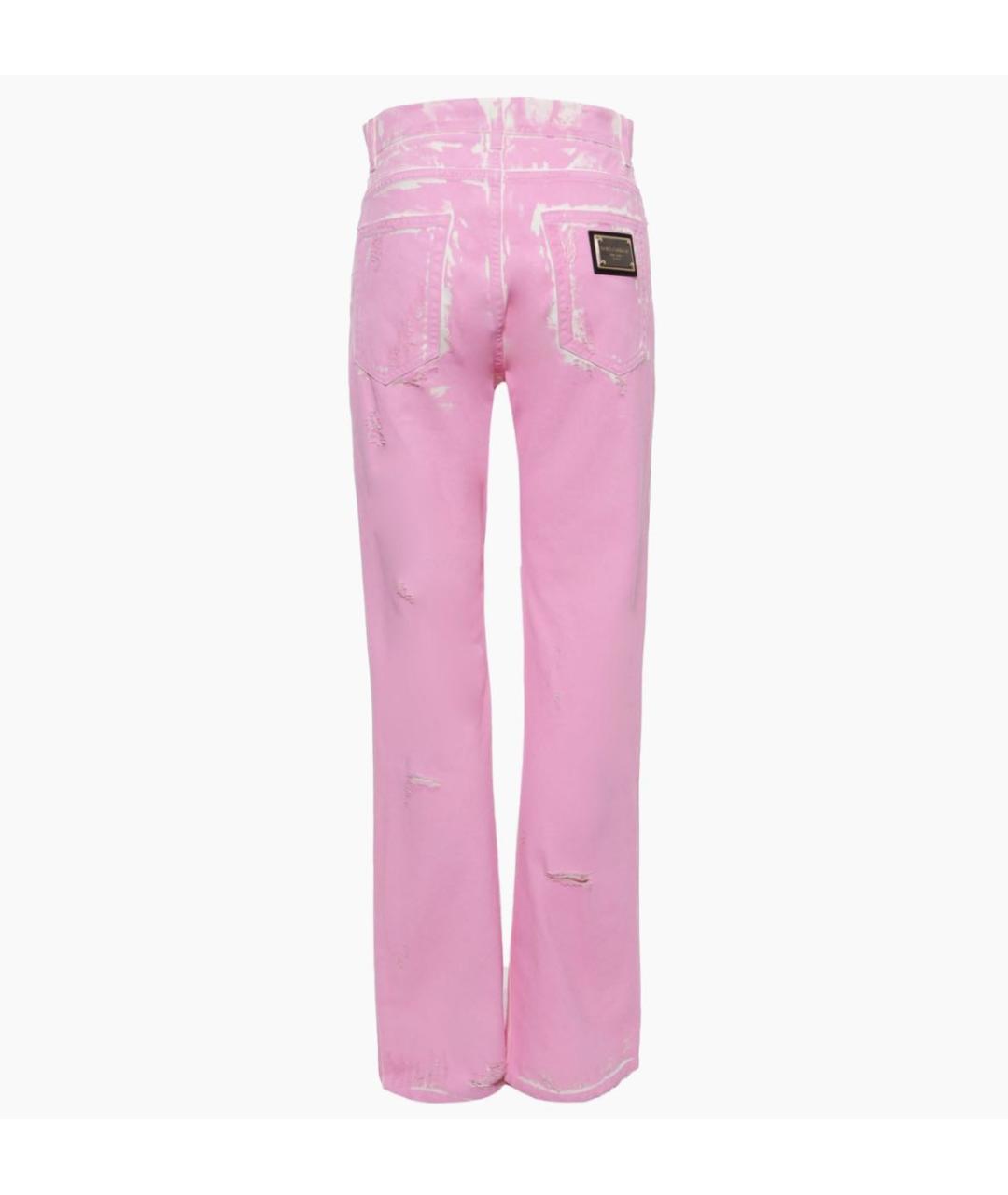 DOLCE&GABBANA Розовые хлопковые прямые джинсы, фото 2