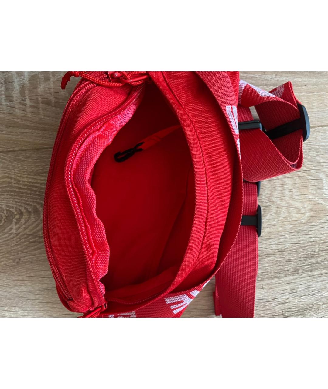 SUPREME Красная синтетическая поясная сумка, фото 2