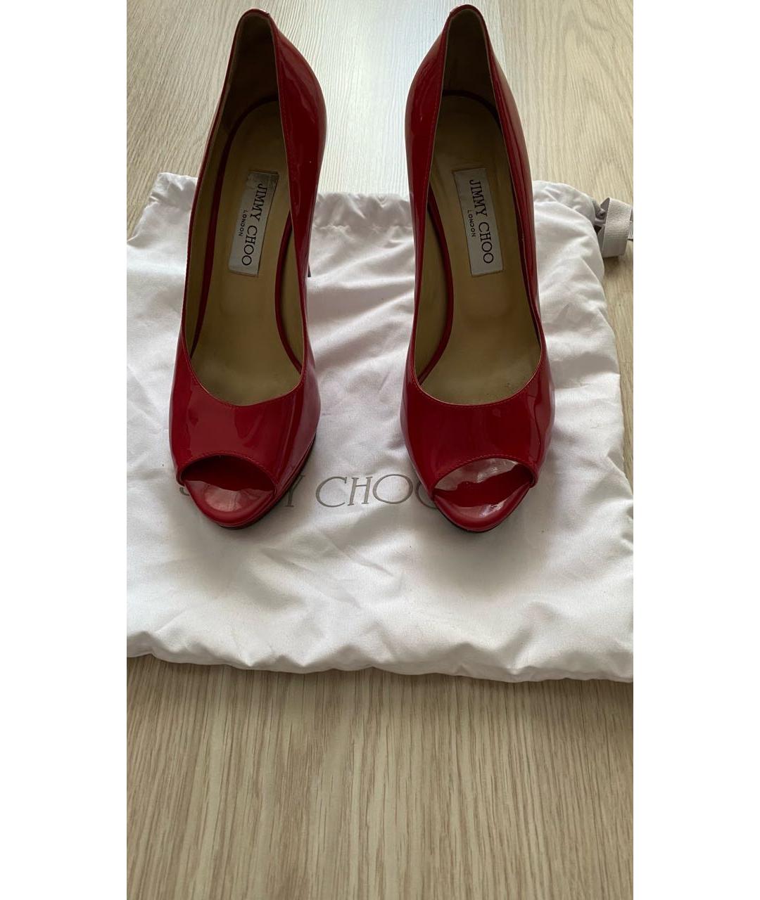 JIMMY CHOO Красные туфли из лакированной кожи, фото 2