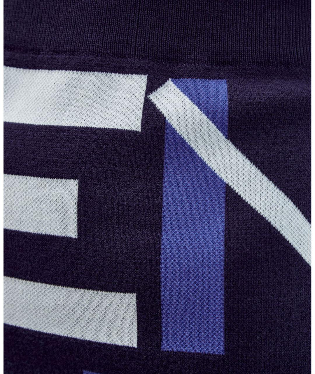 KENZO Синяя хлопковая юбка мини, фото 5