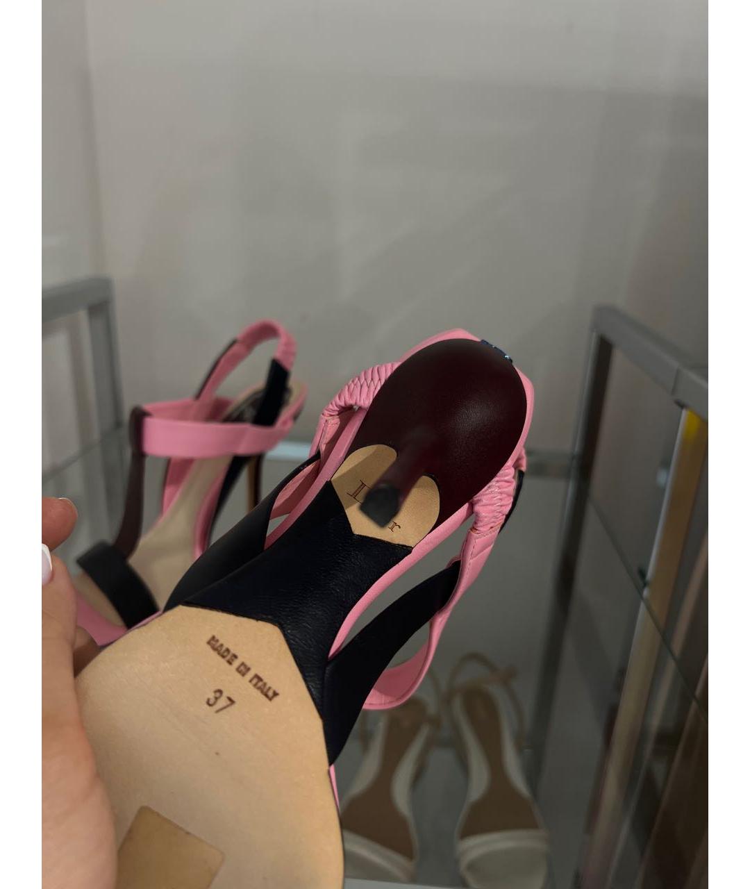 CHRISTIAN DIOR Розовые кожаные босоножки, фото 4