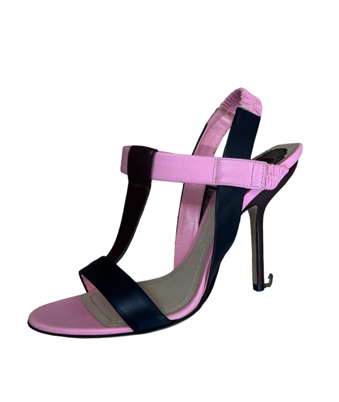 CHRISTIAN DIOR Розовые кожаные босоножки, фото 5