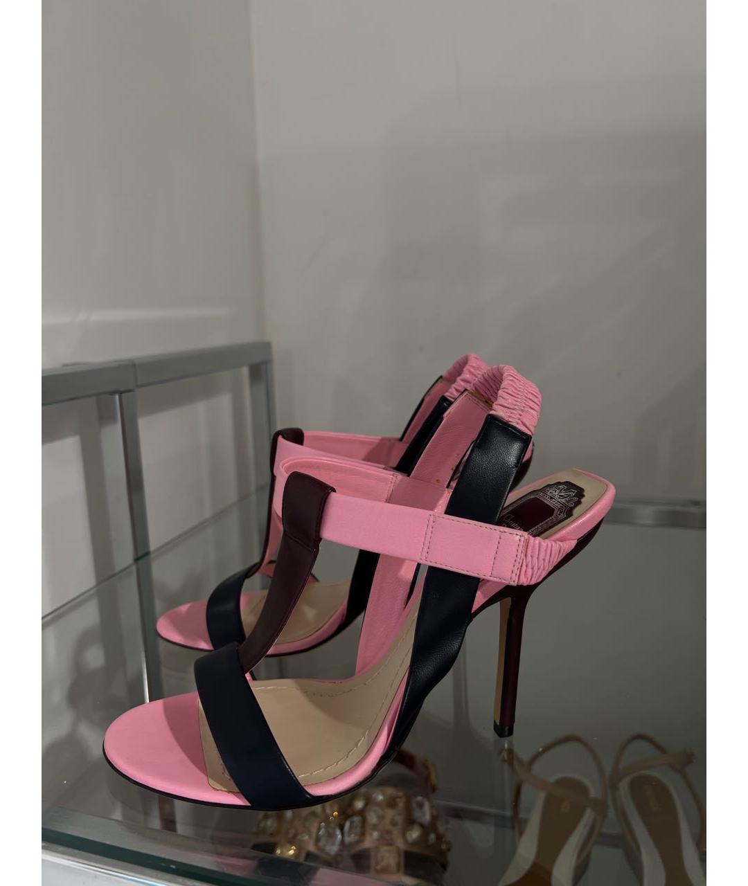 CHRISTIAN DIOR Розовые кожаные босоножки, фото 4