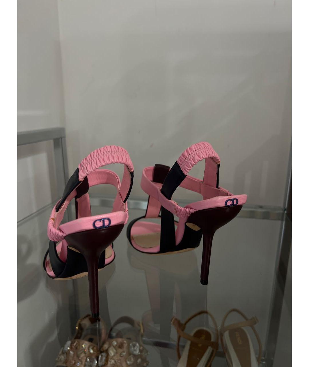 CHRISTIAN DIOR Розовые кожаные босоножки, фото 3