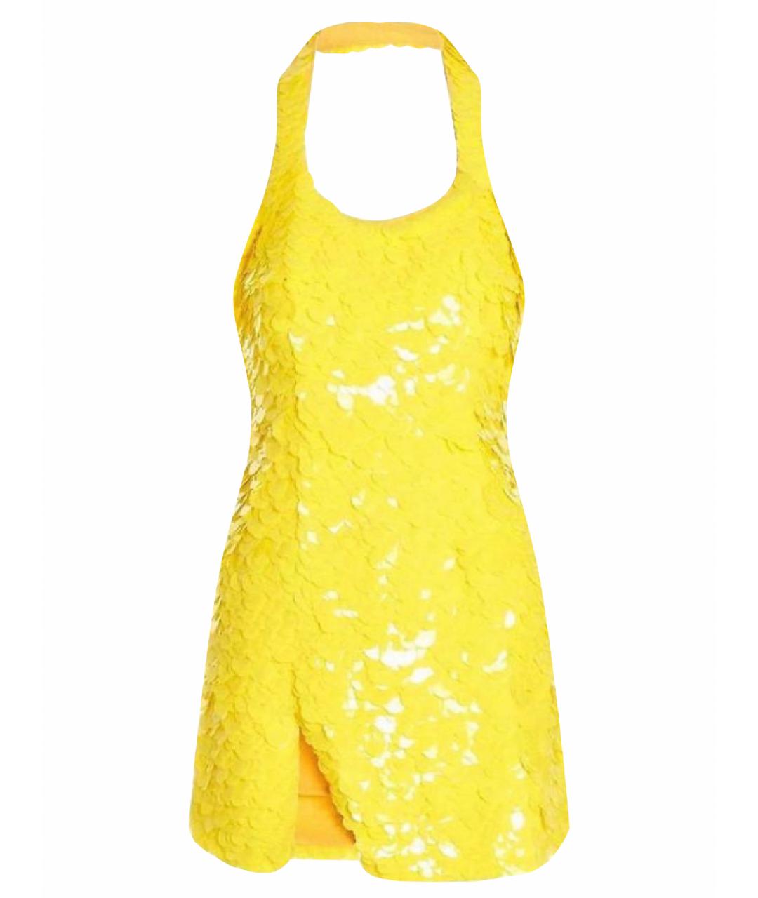 THE ATTICO Желтое полиэстеровое коктейльное платье, фото 1