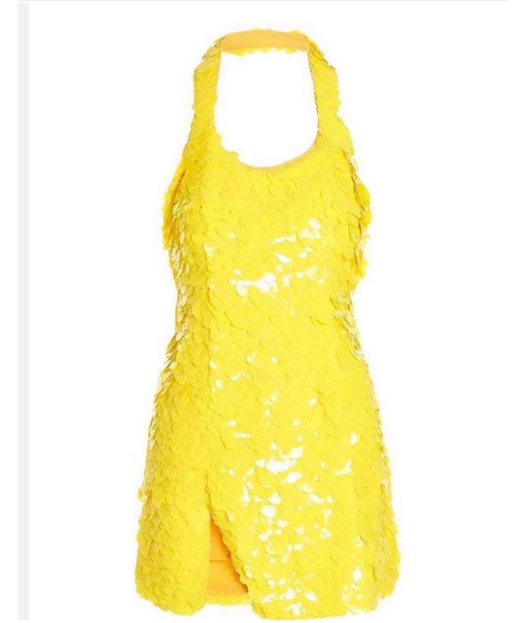 THE ATTICO Желтое полиэстеровое коктейльное платье, фото 8
