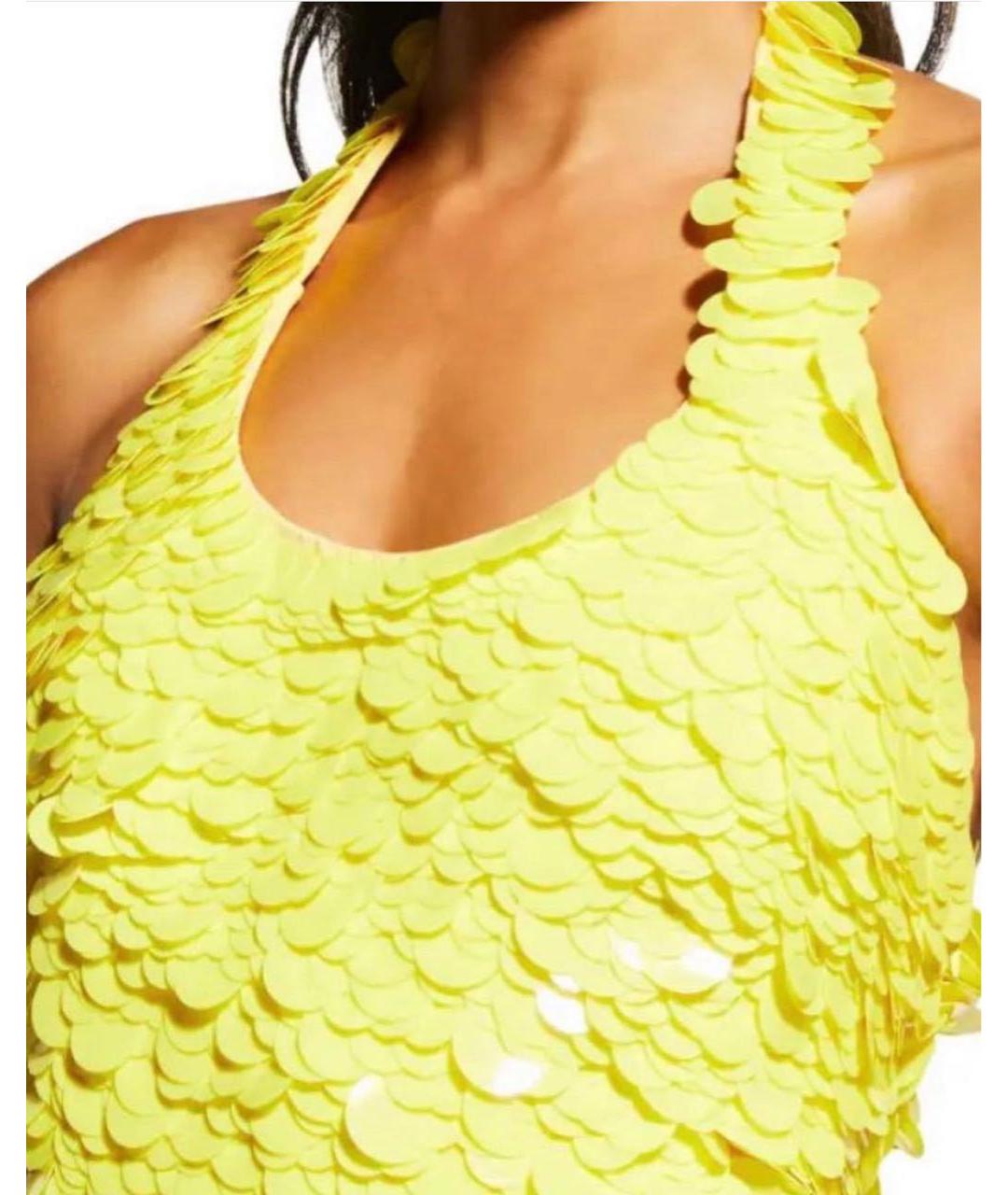 THE ATTICO Желтое полиэстеровое коктейльное платье, фото 6