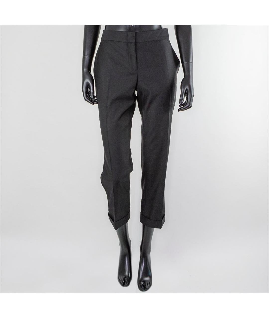 ALEXANDER MCQUEEN Черные шерстяные прямые брюки, фото 4