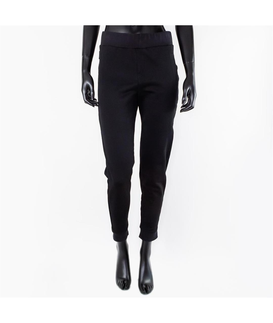 MONCLER Черные хлопковые прямые брюки, фото 4