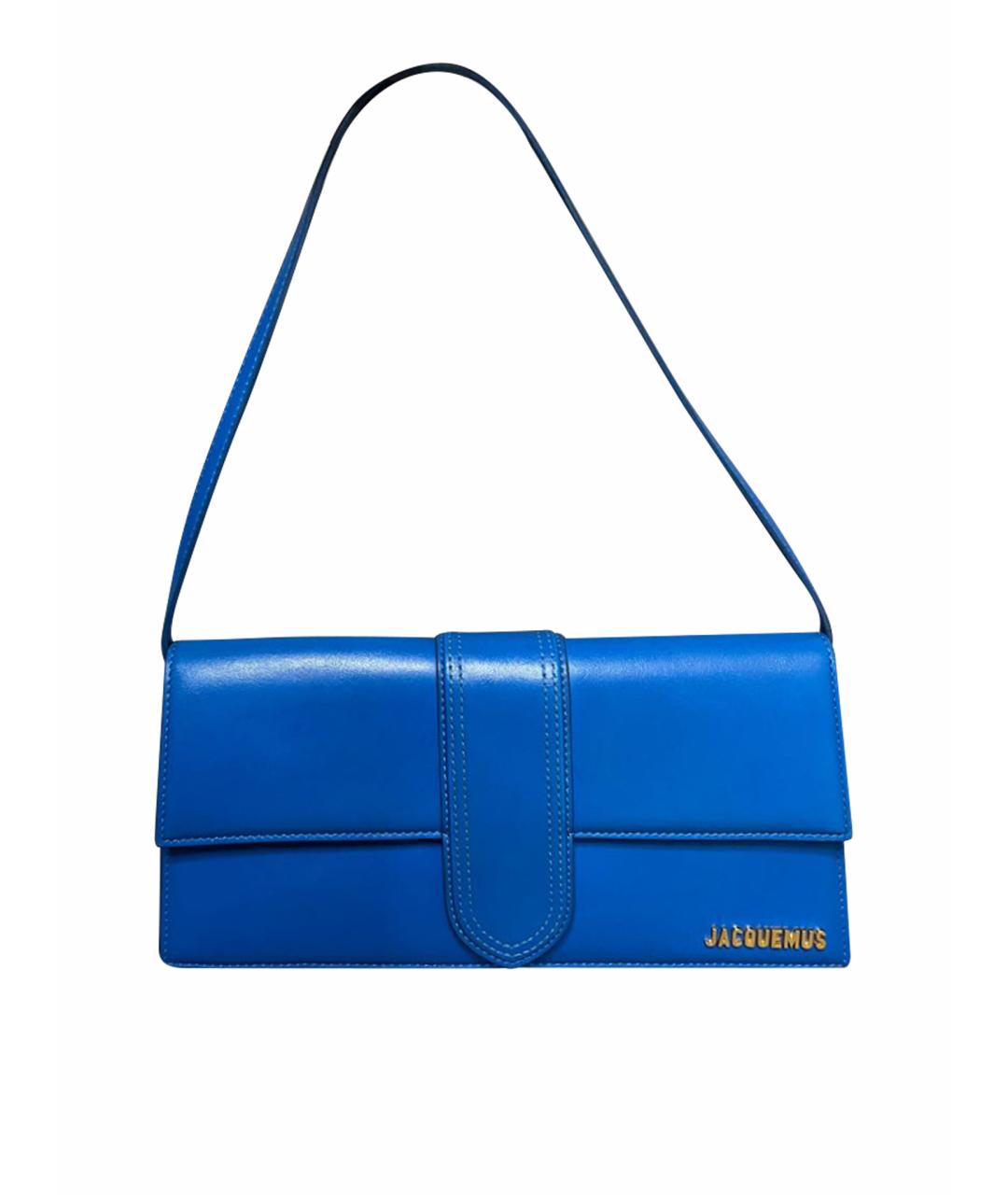 JACQUEMUS Голубая кожаная сумка тоут, фото 1