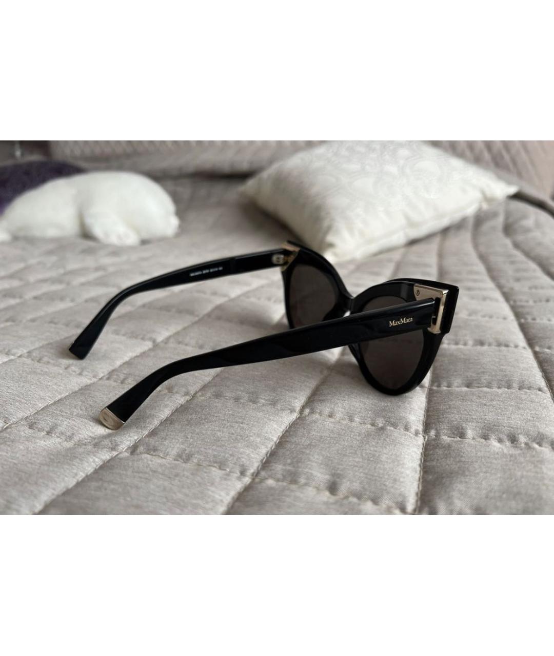 MAX MARA Черные пластиковые солнцезащитные очки, фото 5