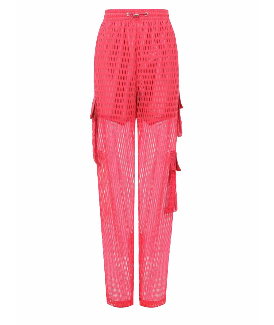 KHRISJOY Розовые сетчатые брюки широкие, фото 1
