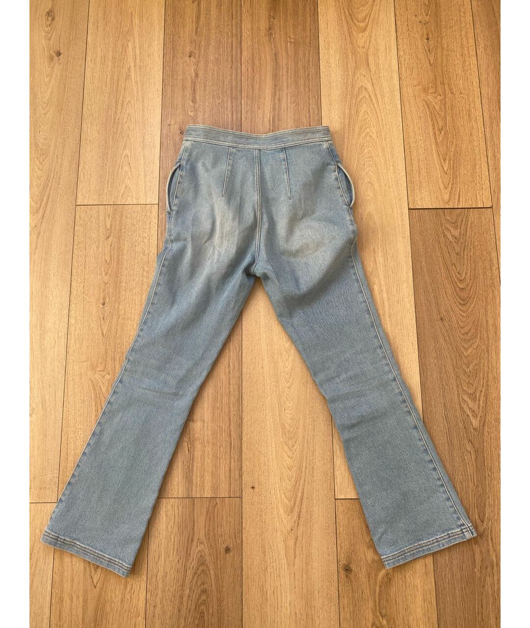 BALMAIN Голубые хлопковые прямые джинсы, фото 2