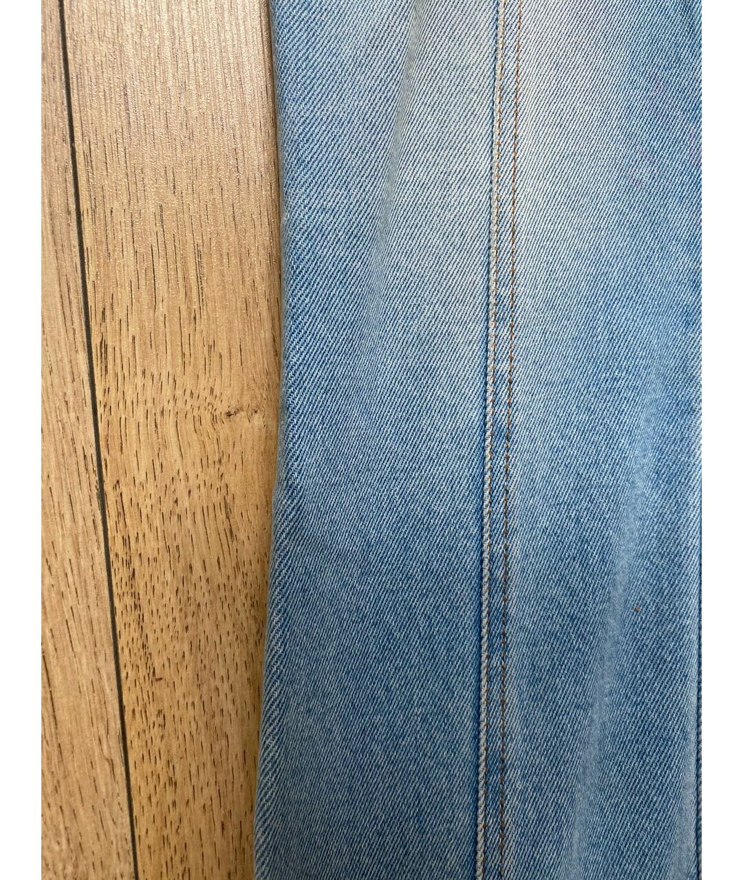 BALMAIN Голубые хлопковые прямые джинсы, фото 5