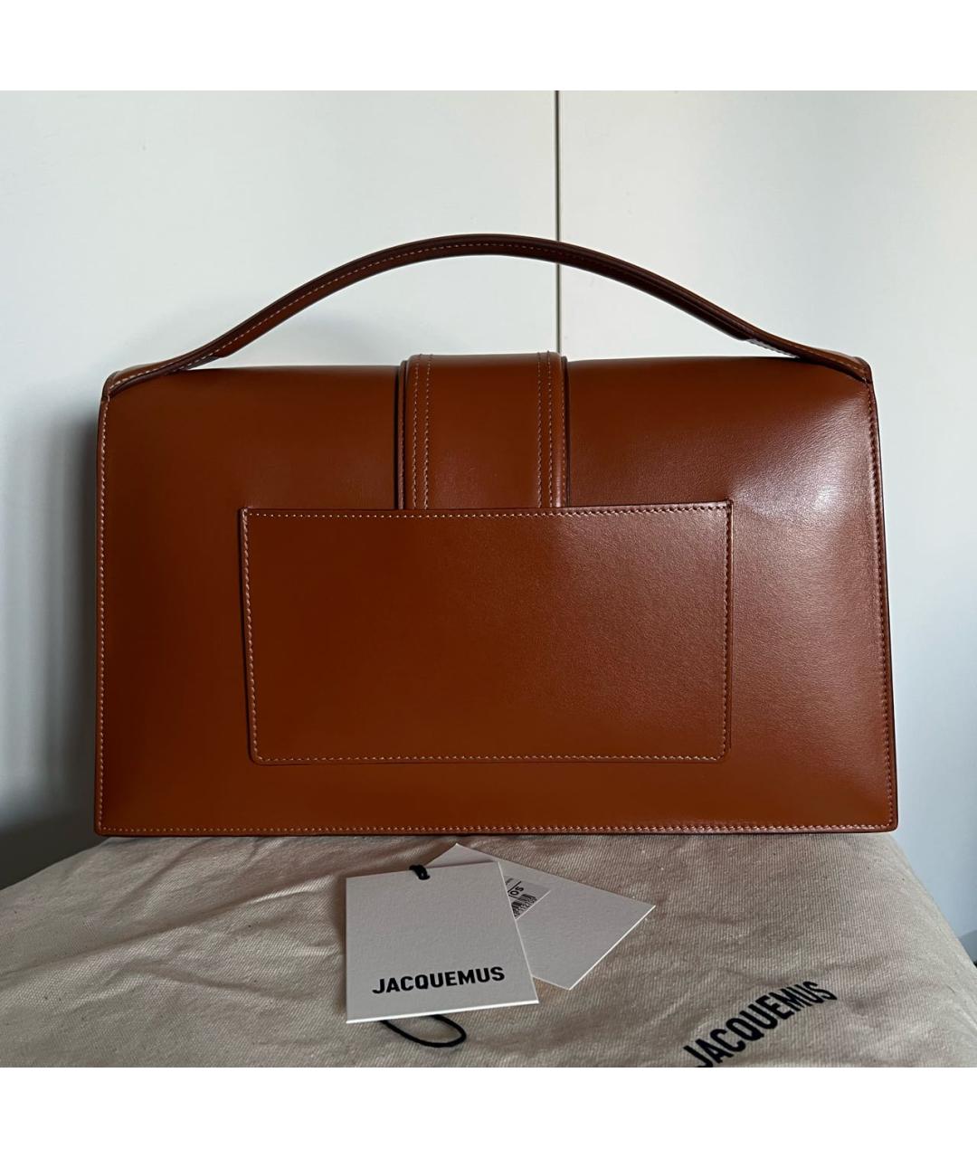 JACQUEMUS Коричневая кожаная сумка через плечо, фото 3