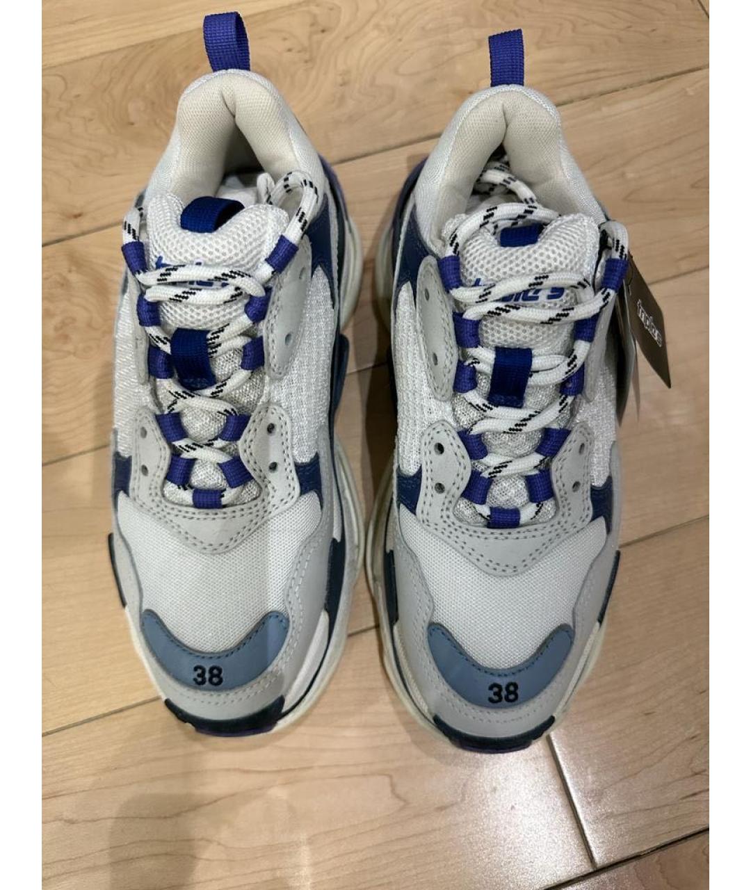 BALENCIAGA Белые кожаные кроссовки, фото 2
