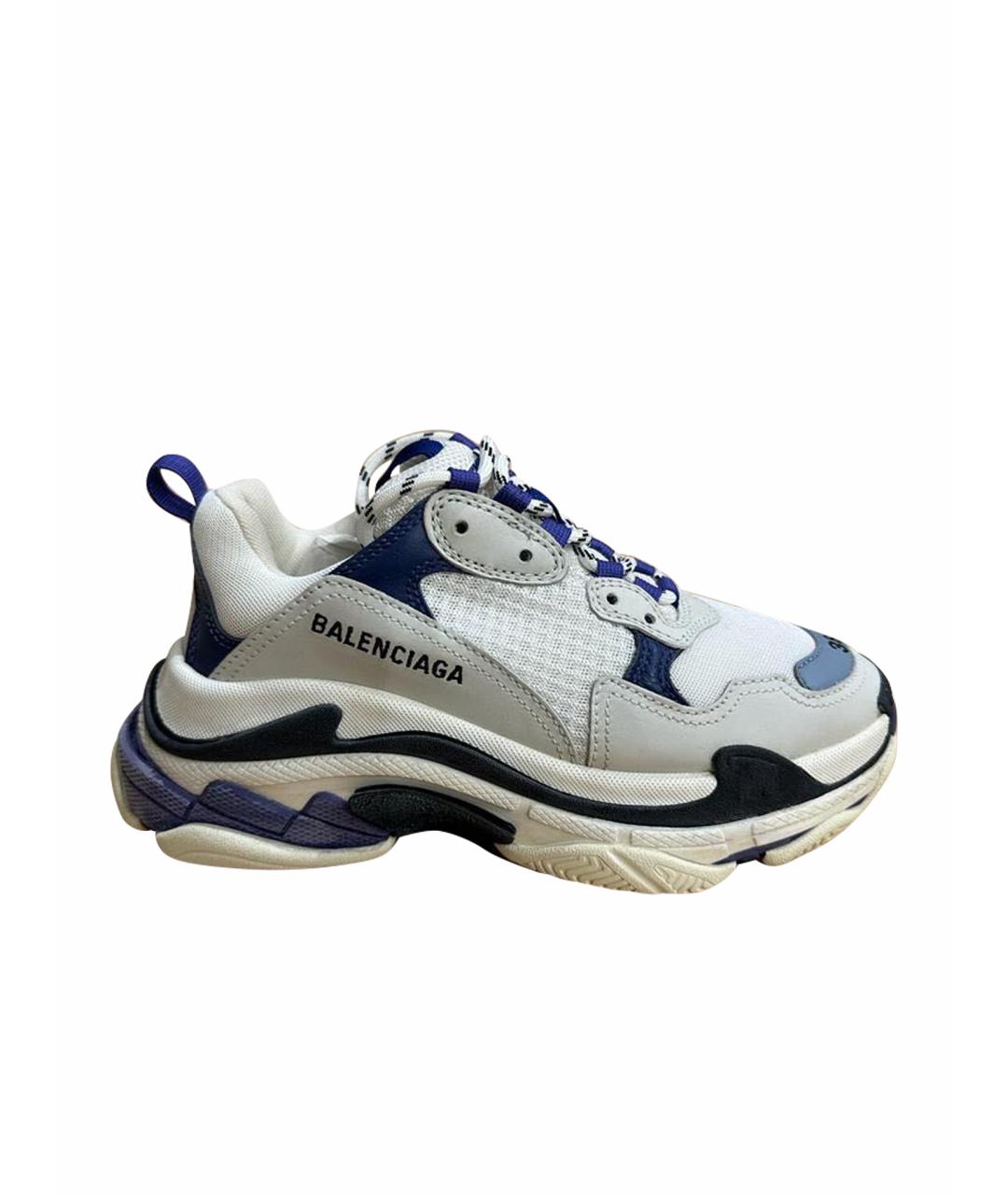 BALENCIAGA Белые кожаные кроссовки, фото 1