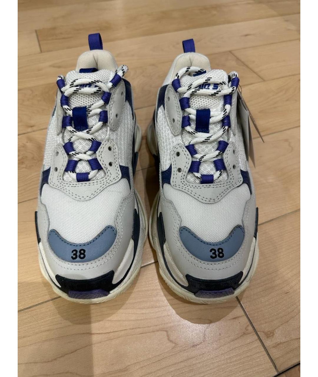 BALENCIAGA Белые кожаные кроссовки, фото 4