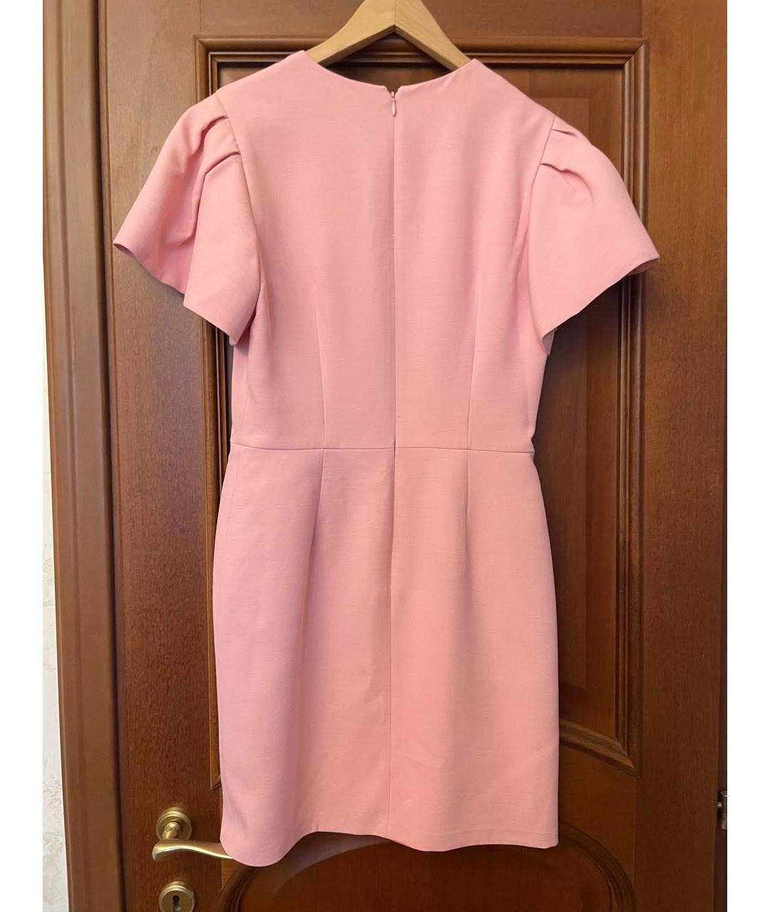 ALEXANDER MCQUEEN Розовое шерстяное коктейльное платье, фото 2