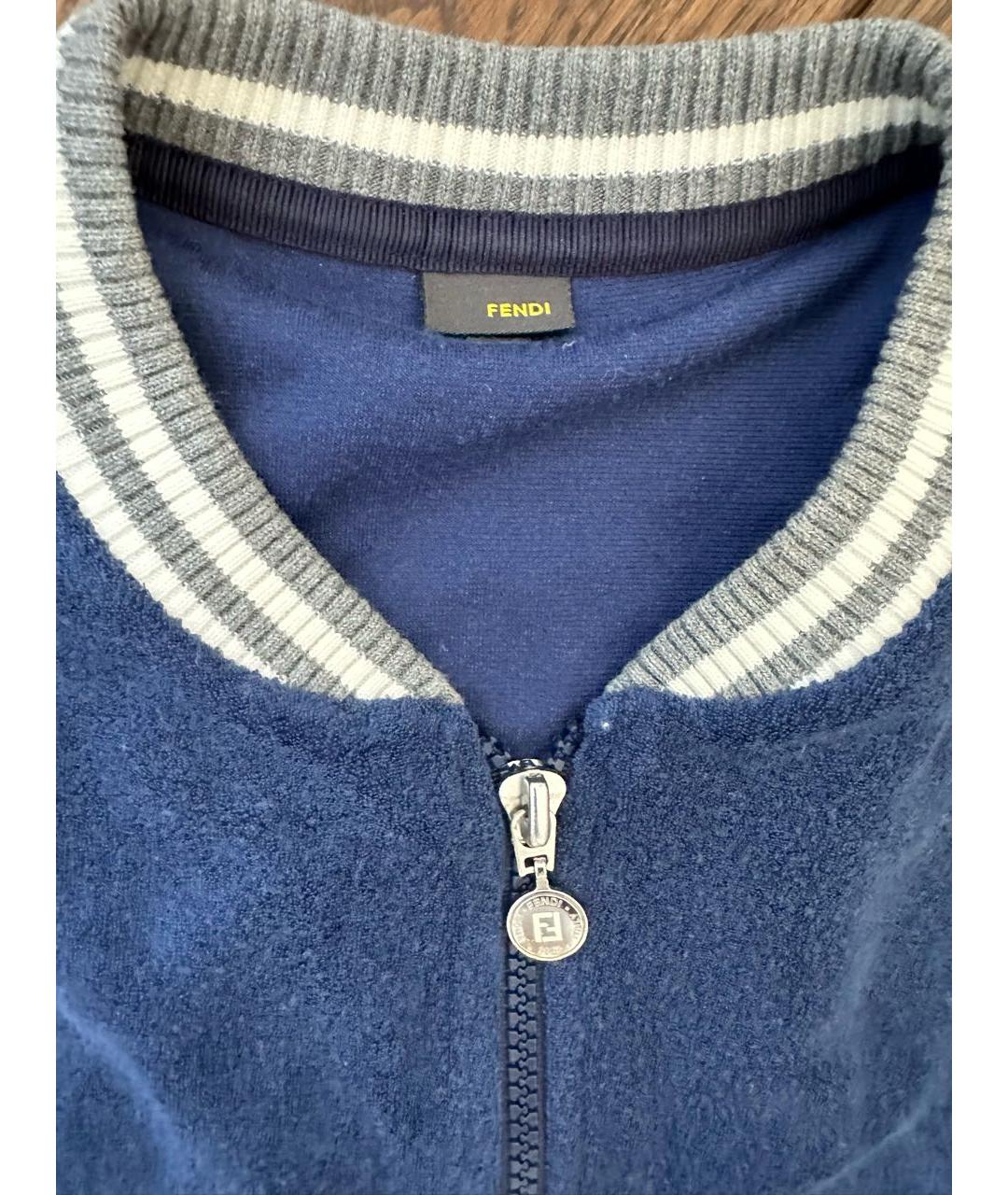 FENDI Синяя хлопковая спортивная куртка, фото 2