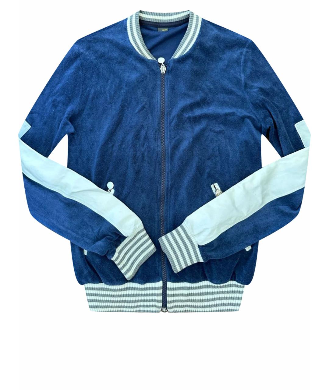 FENDI Синяя хлопковая спортивная куртка, фото 1