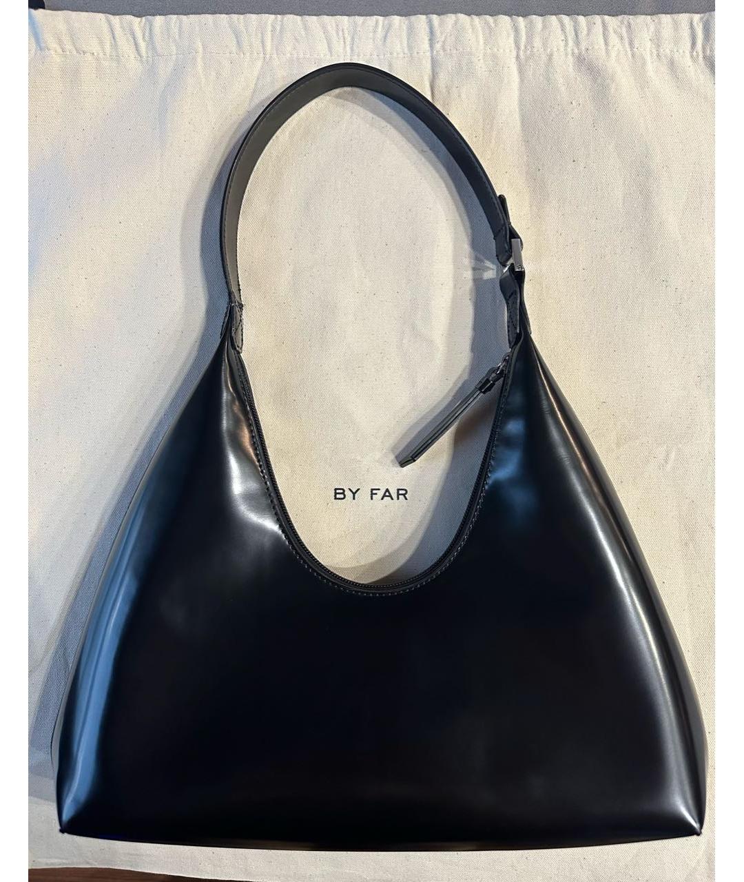 BY FAR Черная кожаная сумка через плечо, фото 6