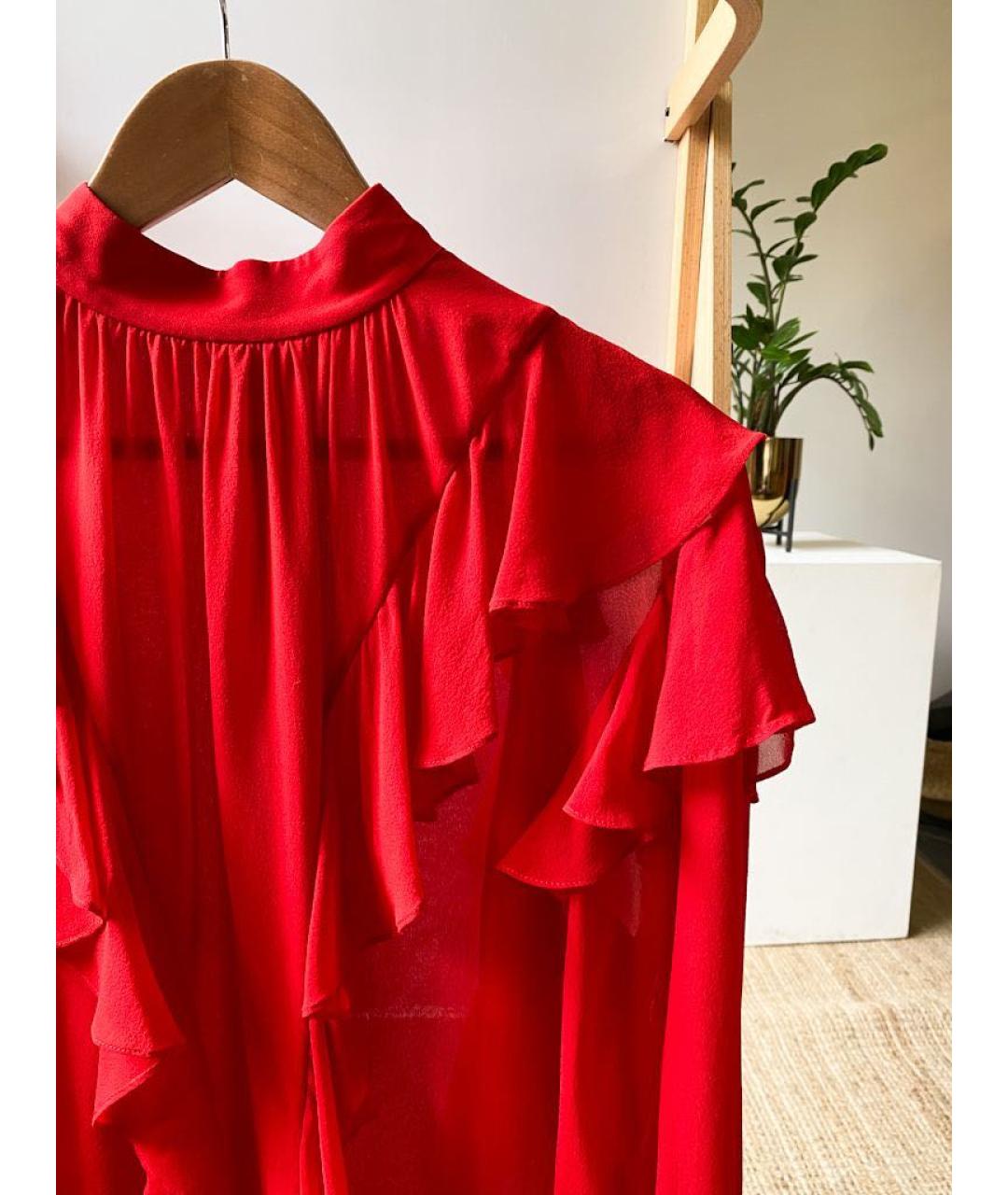 GIAMBATTISTA VALLI Красная шелковая блузы, фото 3
