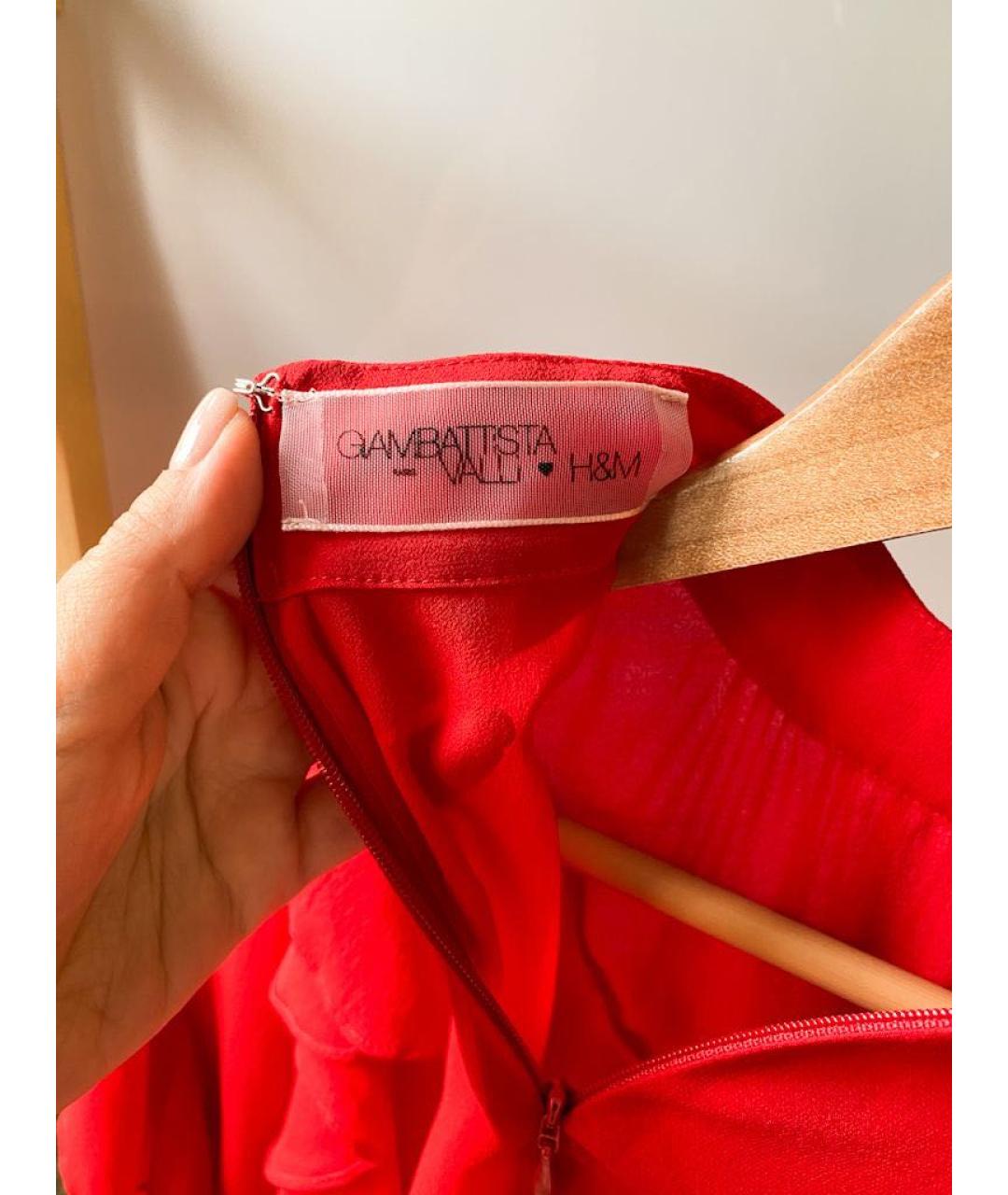 GIAMBATTISTA VALLI Красная шелковая блузы, фото 4