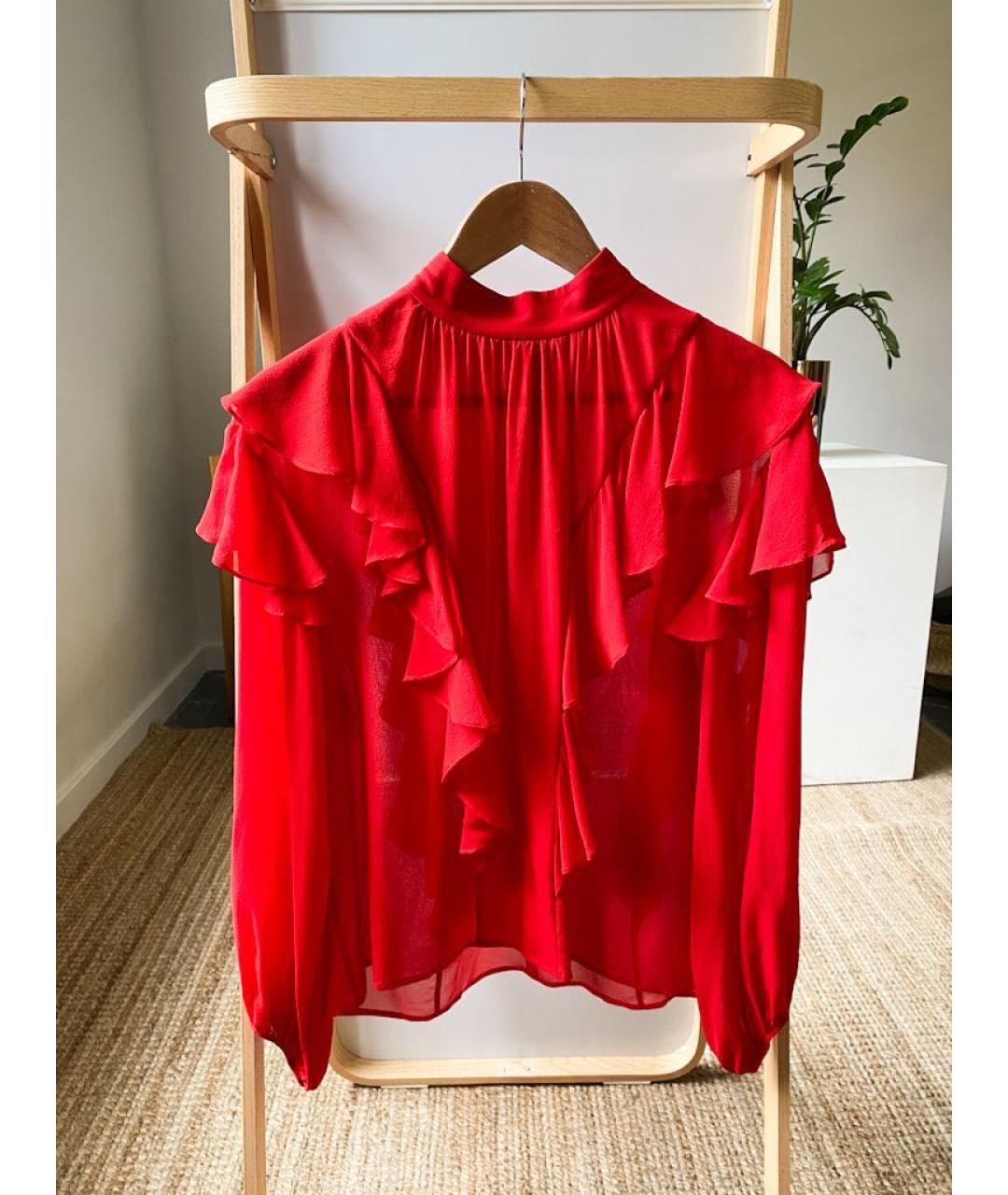 GIAMBATTISTA VALLI Красная шелковая блузы, фото 7