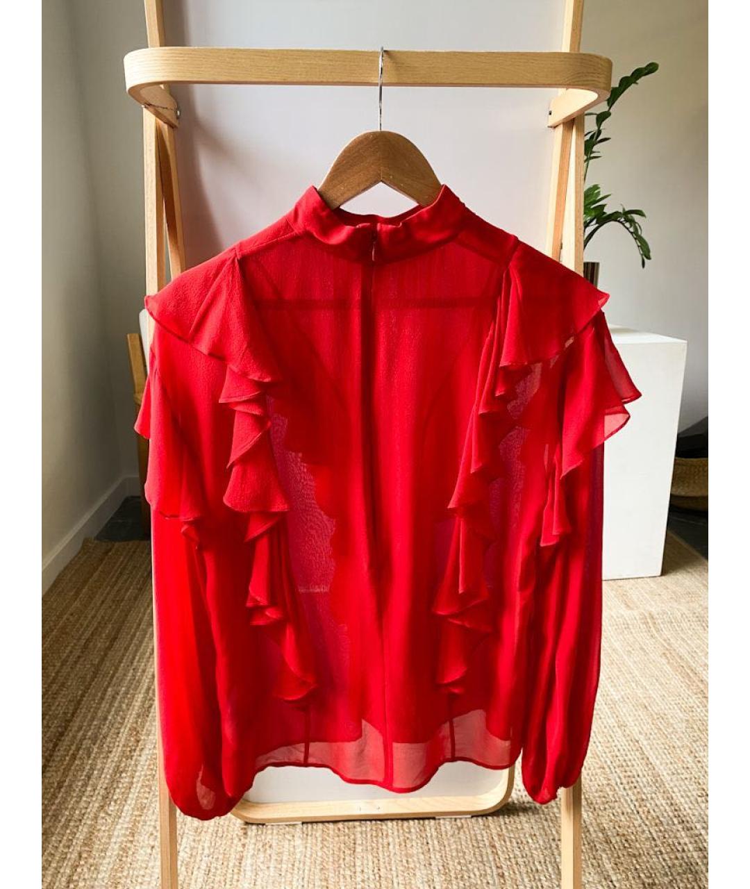 GIAMBATTISTA VALLI Красная шелковая блузы, фото 2