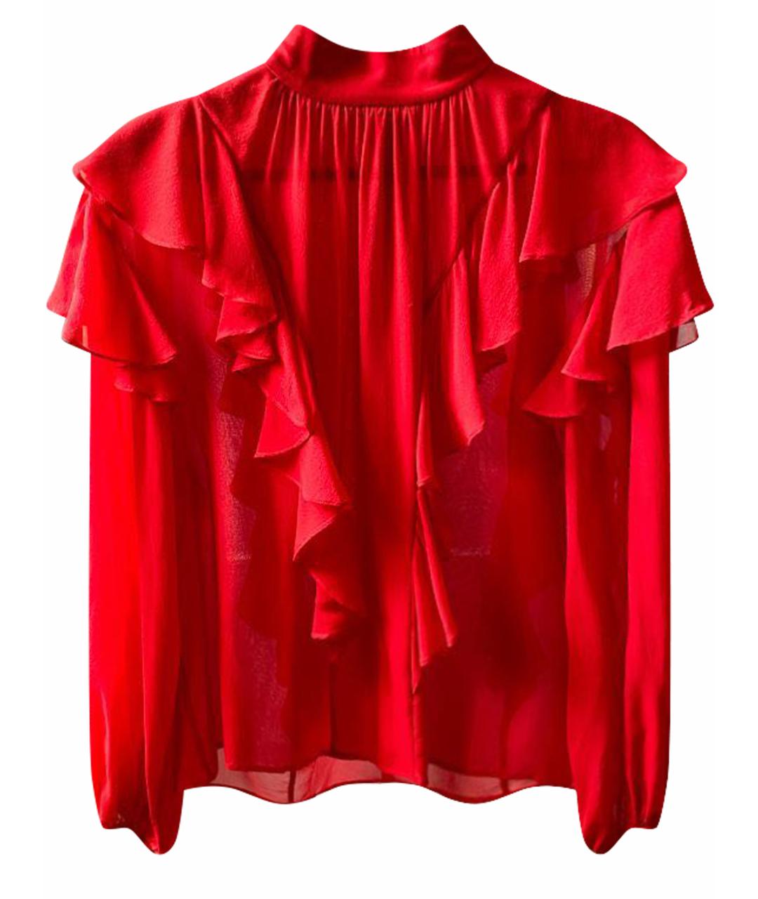 GIAMBATTISTA VALLI Красная шелковая блузы, фото 1