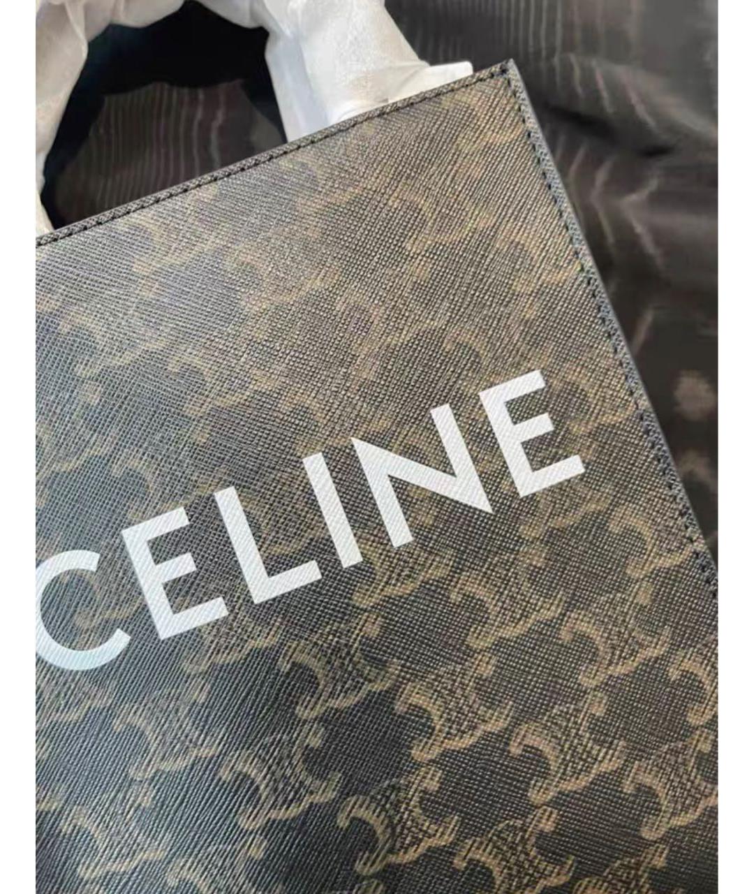 CELINE Коричневая кожаная сумка через плечо, фото 3
