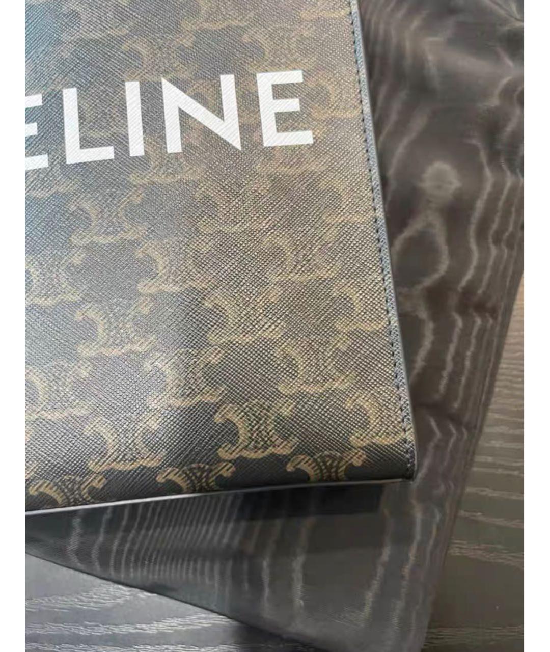 CELINE Коричневая кожаная сумка через плечо, фото 5