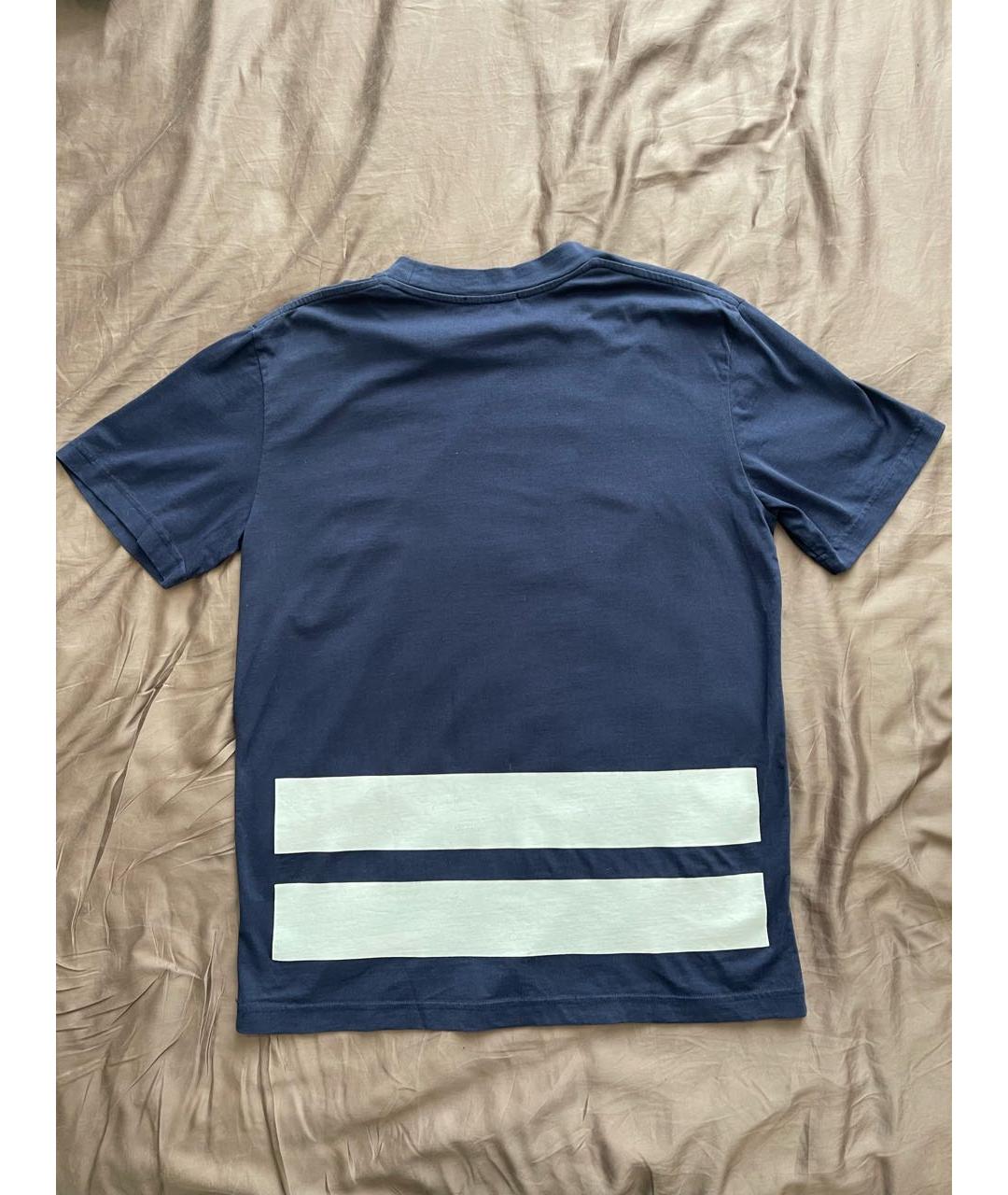 MARKUS LUPFER Темно-синяя хлопковая футболка, фото 2