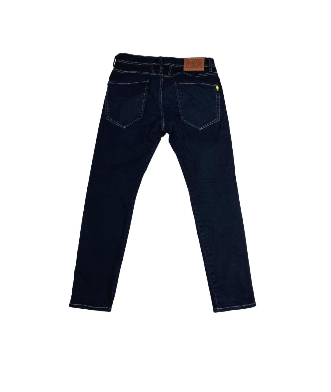 MARITHE FRANCOIS GIRBAUD Темно-синие хлопко-эластановые джинсы скинни, фото 2