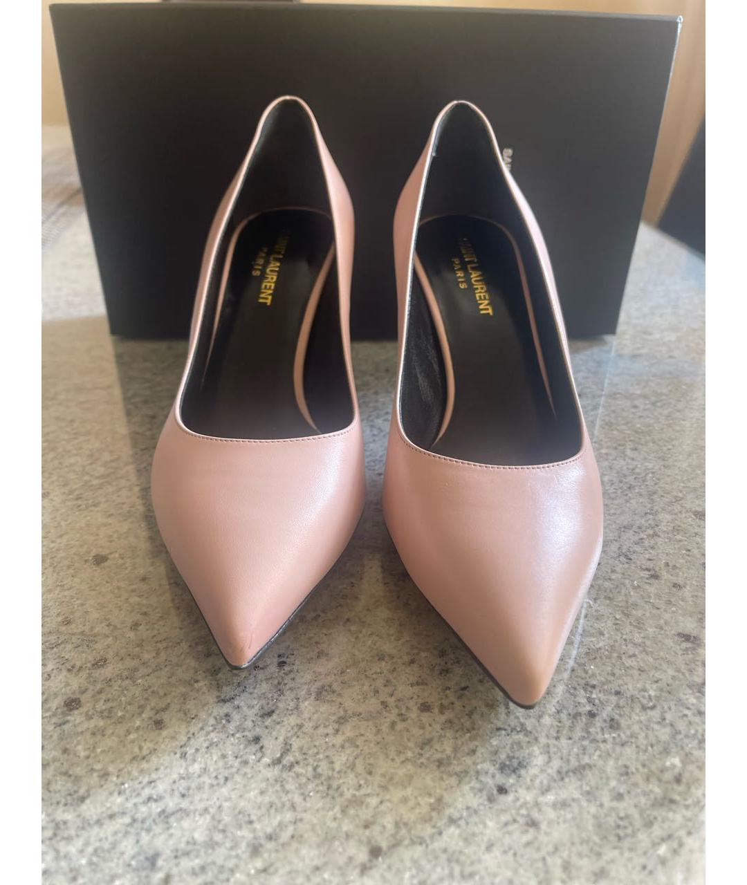 SAINT LAURENT Розовые кожаные туфли, фото 2