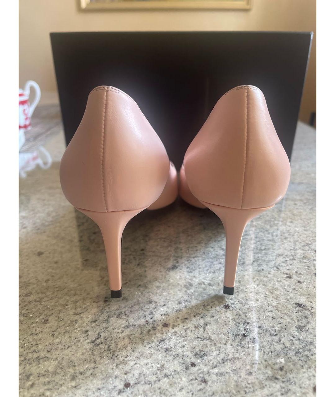 SAINT LAURENT Розовые кожаные туфли, фото 3