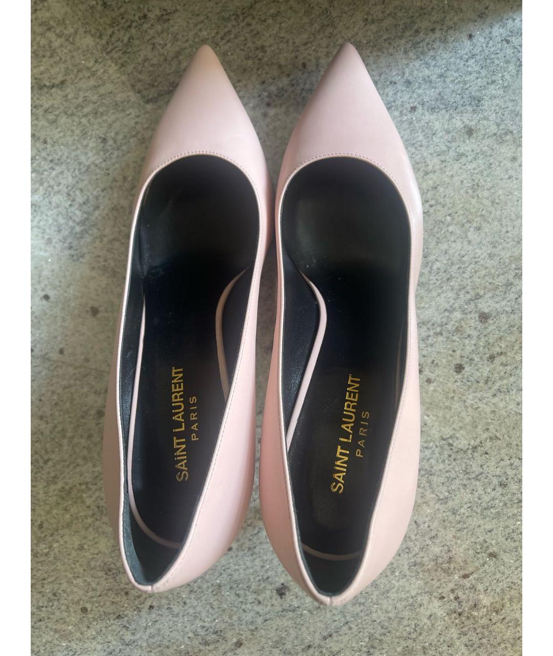 SAINT LAURENT Розовые кожаные туфли, фото 4