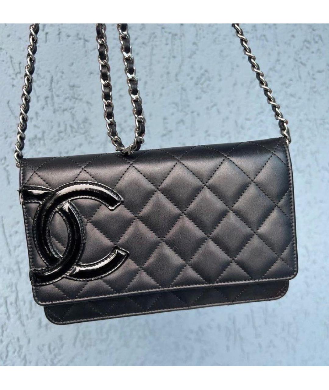 CHANEL PRE-OWNED Черная кожаная сумка через плечо, фото 2