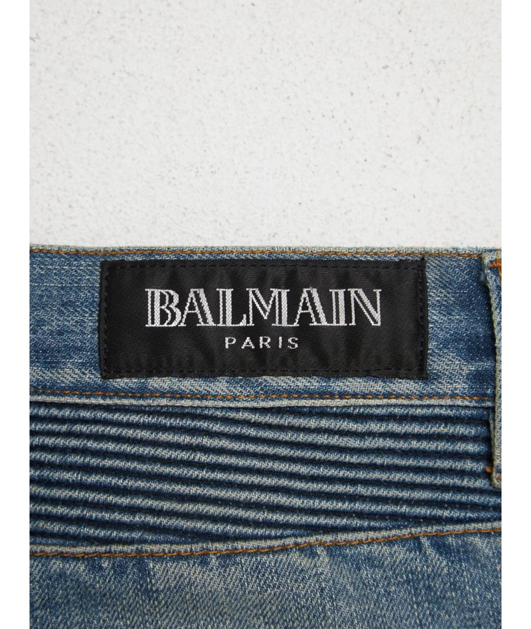 BALMAIN Синие хлопковые джинсы скинни, фото 3