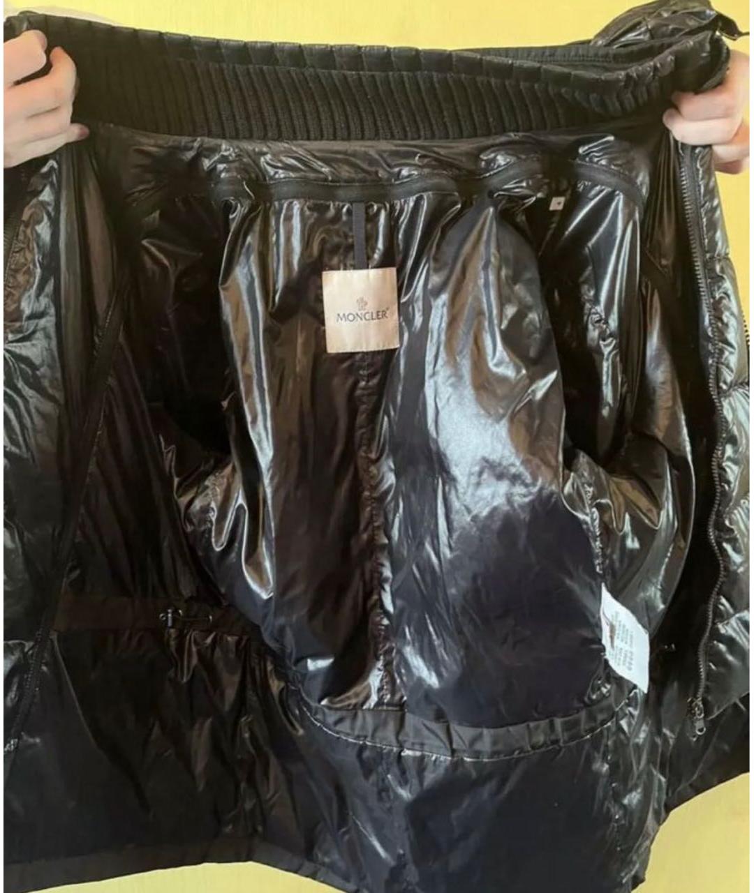 MONCLER Черный полиамидовый пуховик, фото 7