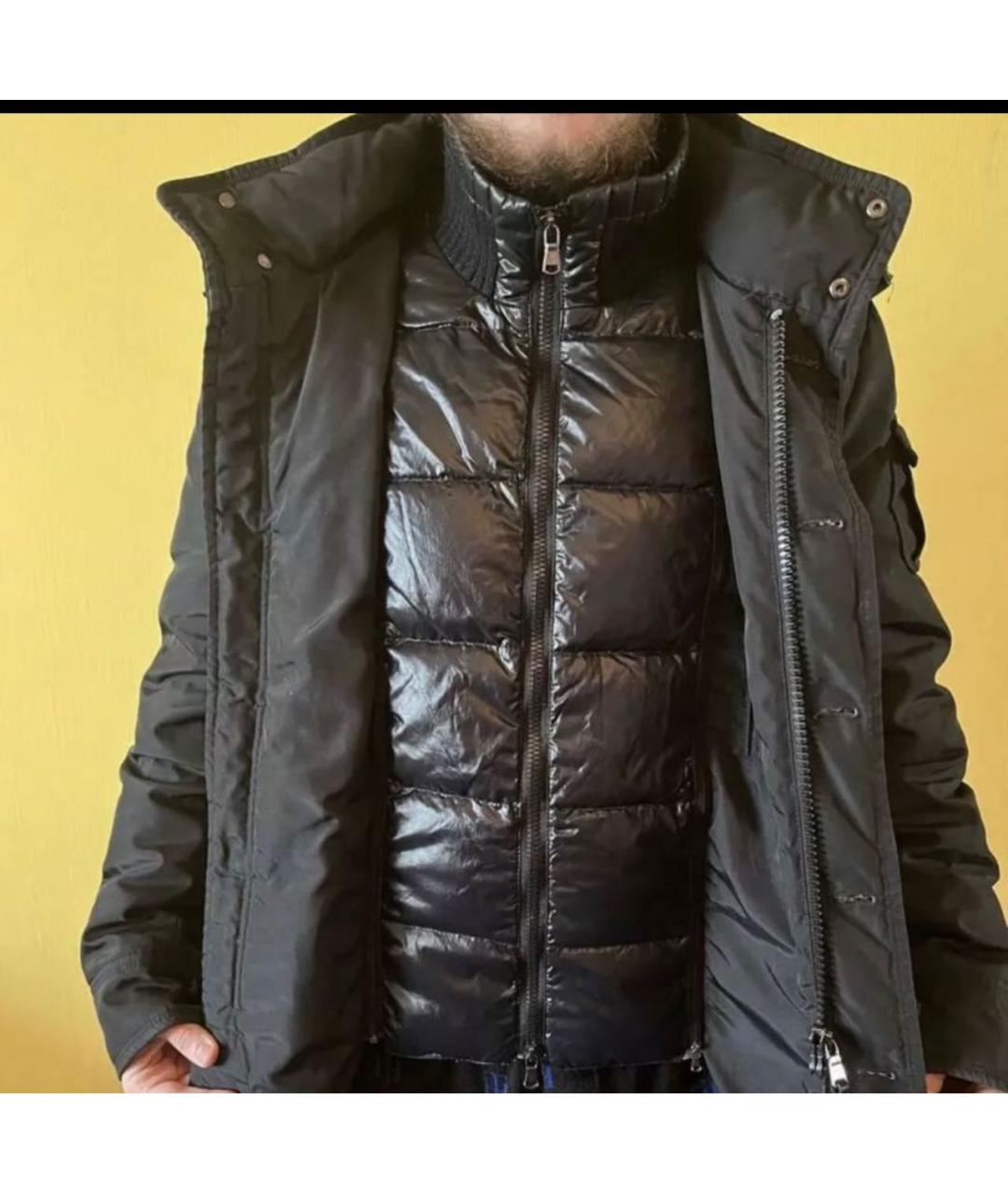 MONCLER Черный полиамидовый пуховик, фото 6