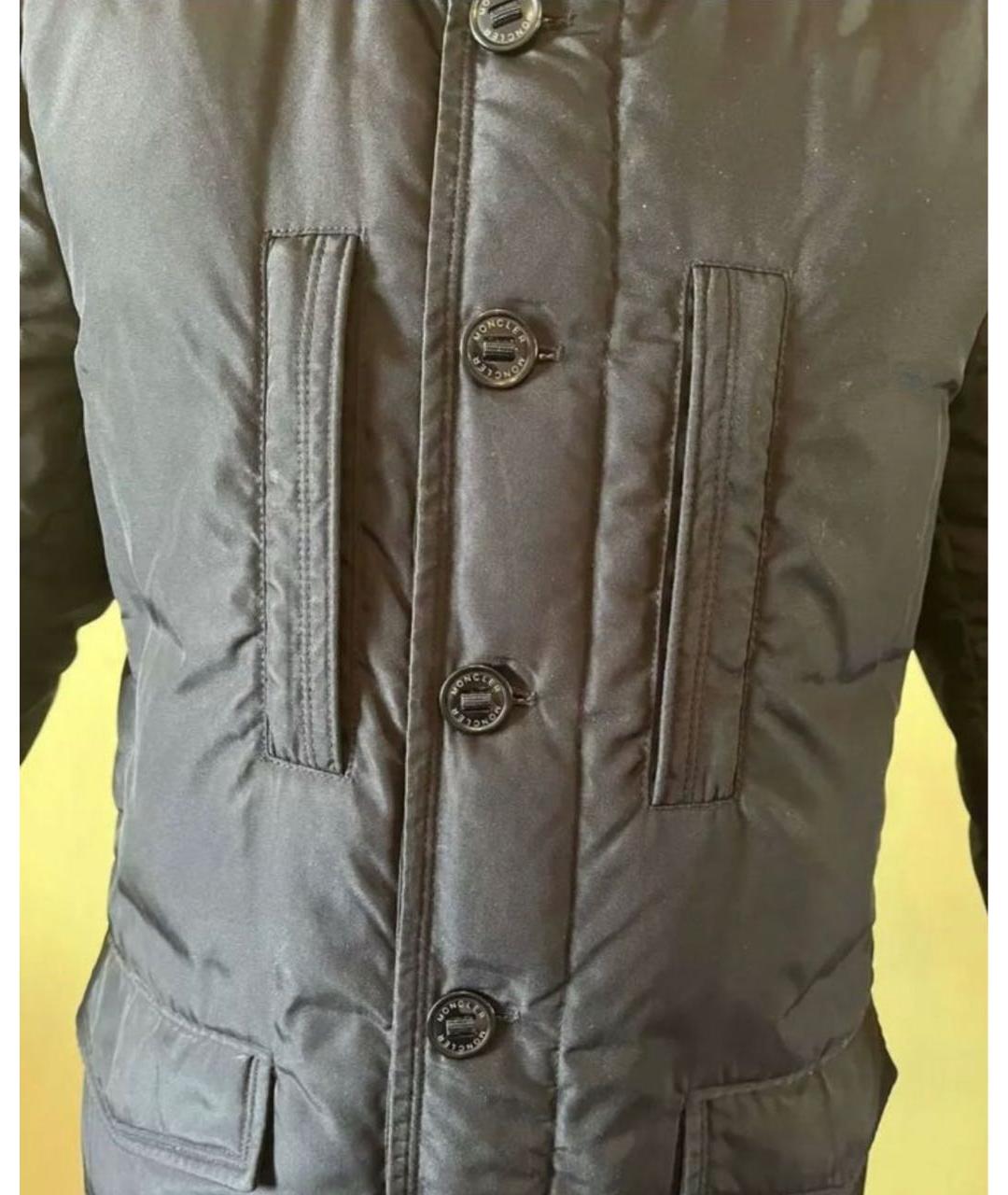 MONCLER Черный полиамидовый пуховик, фото 3