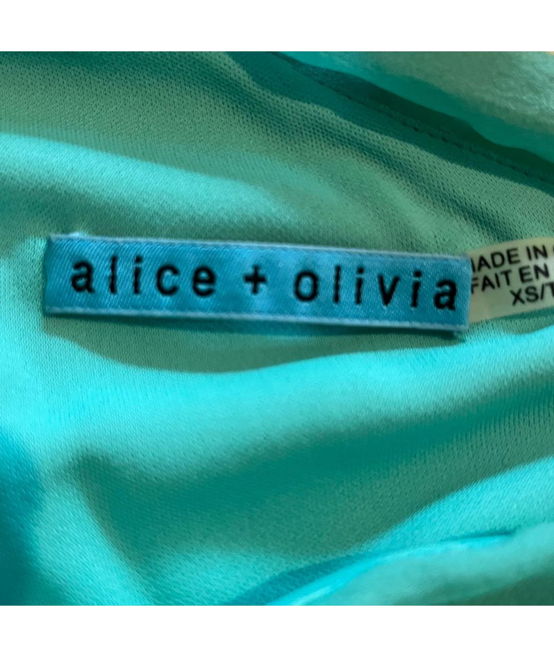 ALICE+OLIVIA Бирюзовое ацетатное коктейльное платье, фото 4