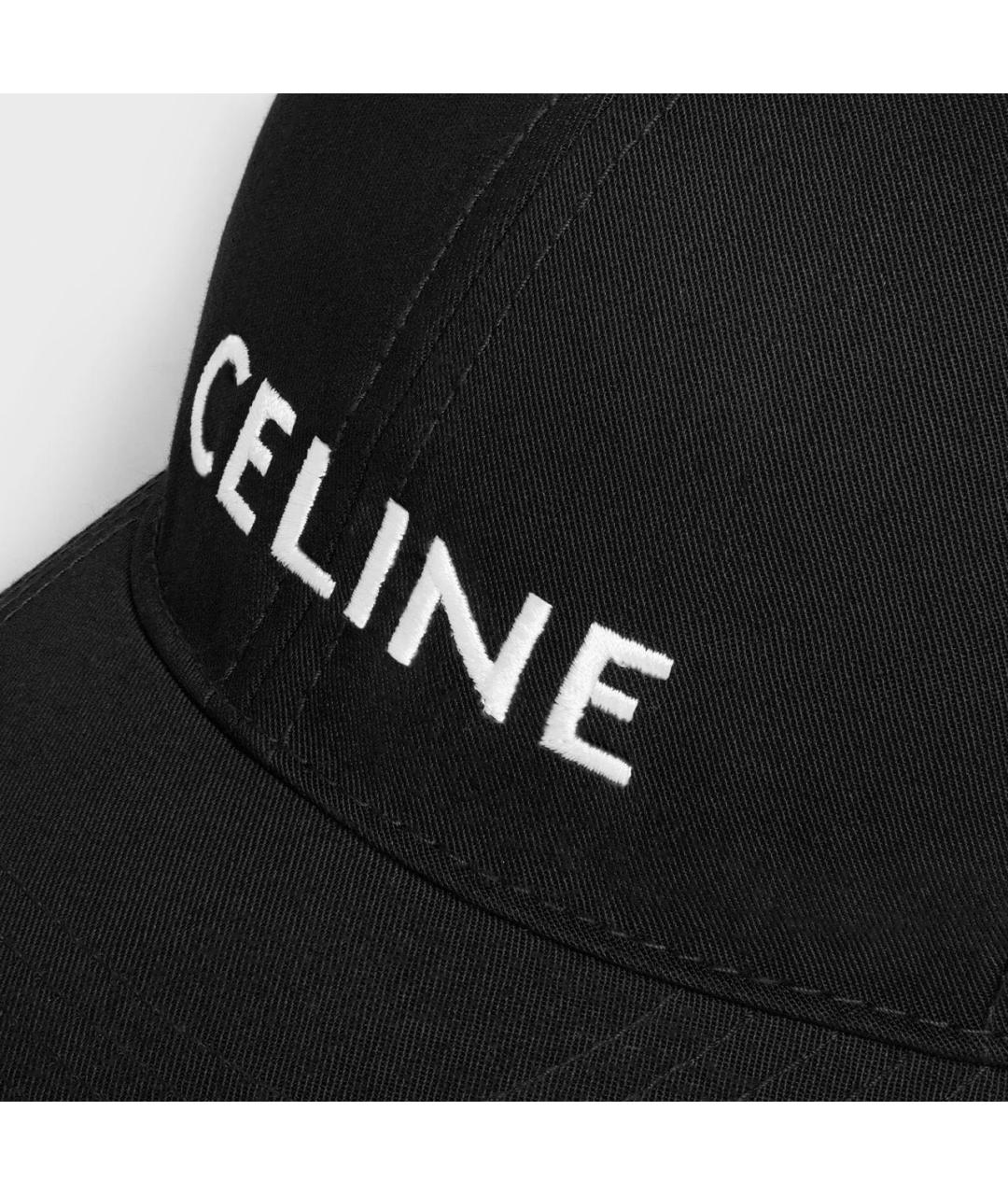 CELINE Черная хлопковая кепка, фото 4