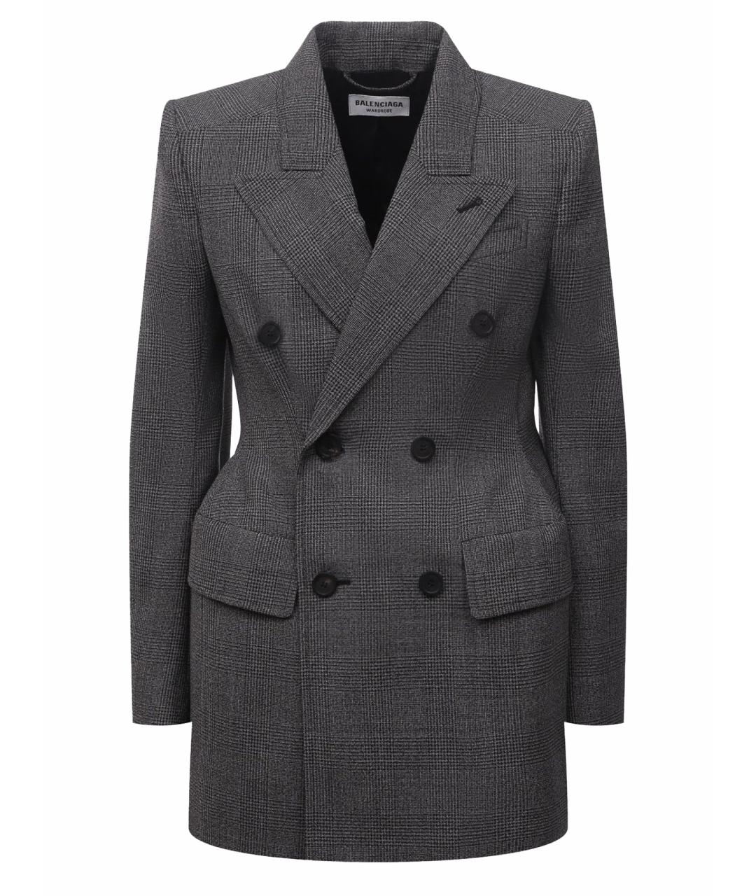 BALENCIAGA Серый шерстяной жакет/пиджак, фото 1