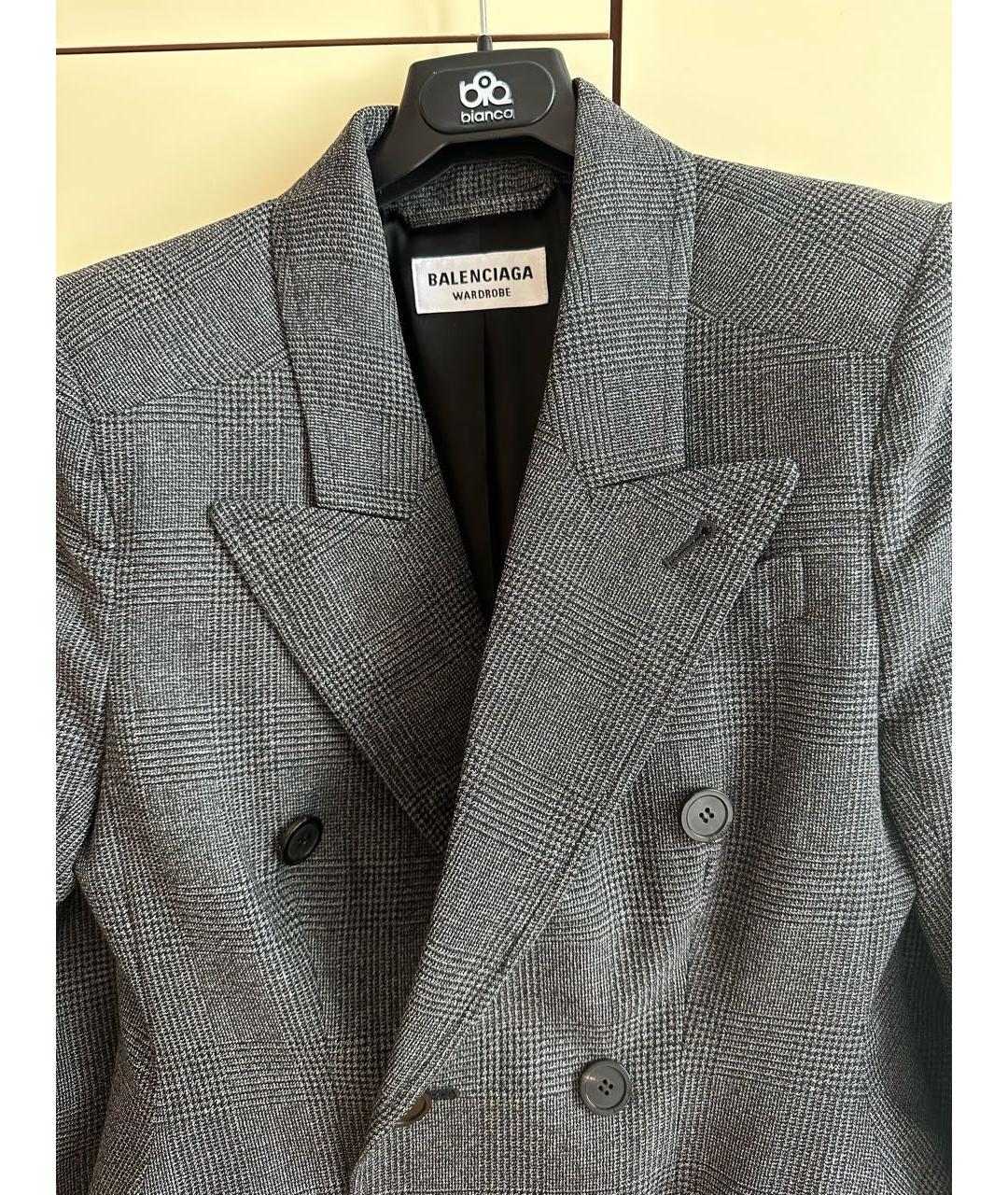 BALENCIAGA Серый шерстяной жакет/пиджак, фото 2